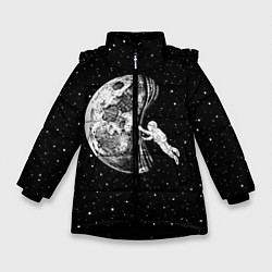 Куртка зимняя для девочки Начало ночи, цвет: 3D-черный