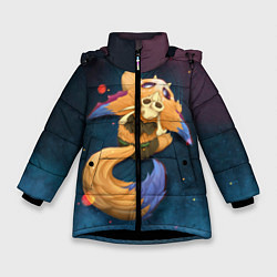 Куртка зимняя для девочки Лис, цвет: 3D-черный
