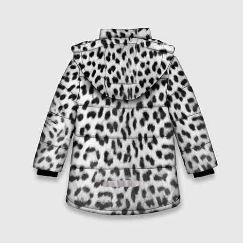 Зимняя куртка для девочки Белый леопард / 3D-Черный – фото 2