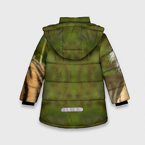 Зимняя куртка для девочки Удивленный тигр / 3D-Черный – фото 2