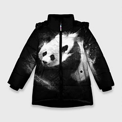 Куртка зимняя для девочки Молочная панда, цвет: 3D-черный