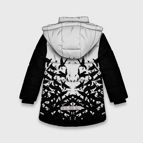 Зимняя куртка для девочки Птичий вихрь / 3D-Черный – фото 2