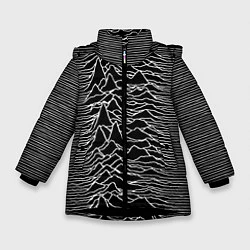 Куртка зимняя для девочки Joy Division: Unknown Pleasures, цвет: 3D-черный