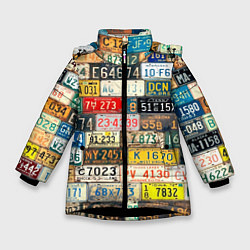 Зимняя куртка для девочки Автомобильные номера мира
