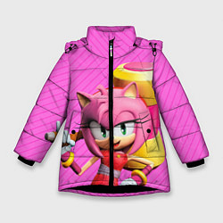 Куртка зимняя для девочки Amy Rose, цвет: 3D-черный