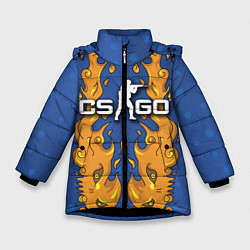 Куртка зимняя для девочки CS:GO Fire Elemental, цвет: 3D-черный