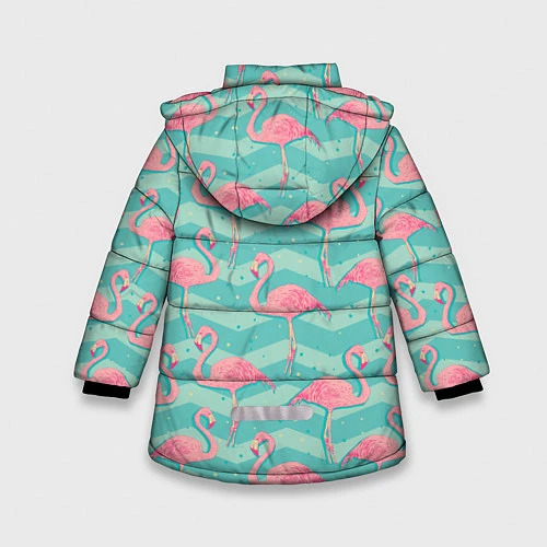 Зимняя куртка для девочки Flamingo Pattern / 3D-Черный – фото 2