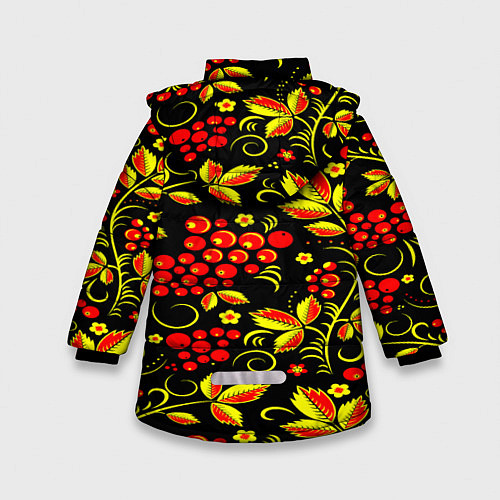 Зимняя куртка для девочки Хохлома / 3D-Черный – фото 2