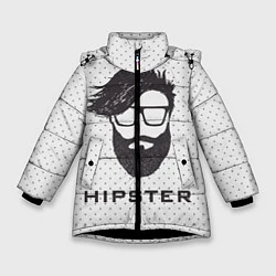 Куртка зимняя для девочки Hipster, цвет: 3D-черный