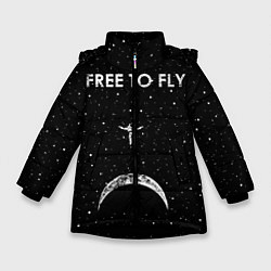 Куртка зимняя для девочки Free to Fly, цвет: 3D-черный