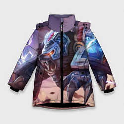 Куртка зимняя для девочки Volibear, цвет: 3D-черный