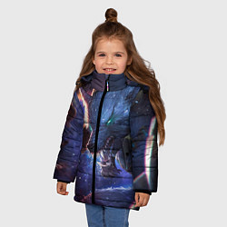 Куртка зимняя для девочки Warwick, цвет: 3D-черный — фото 2