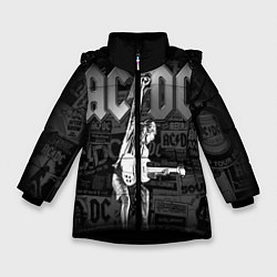 Куртка зимняя для девочки AC/DC: Rock You, цвет: 3D-черный