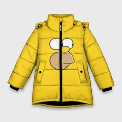 Куртка зимняя для девочки Гомер стесняется, цвет: 3D-черный