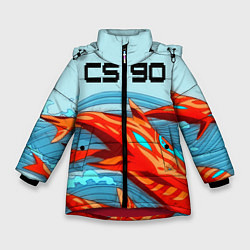 Куртка зимняя для девочки CS GO: AR Style, цвет: 3D-красный