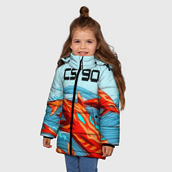 Куртка зимняя для девочки CS GO: AR Style, цвет: 3D-красный — фото 2