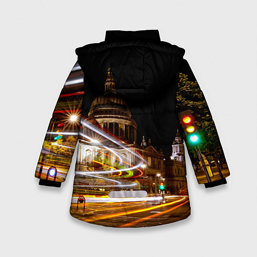 Зимняя куртка для девочки Улицы Лондона / 3D-Черный – фото 2