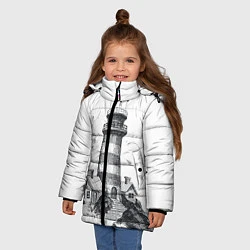Куртка зимняя для девочки Маяк, цвет: 3D-черный — фото 2