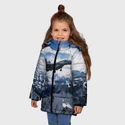Куртка зимняя для девочки Космические войска 10, цвет: 3D-красный — фото 2
