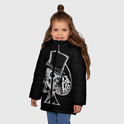 Куртка зимняя для девочки Скелетон, цвет: 3D-черный — фото 2