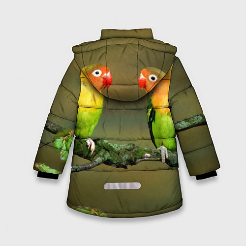 Зимняя куртка для девочки Два попугая / 3D-Черный – фото 2