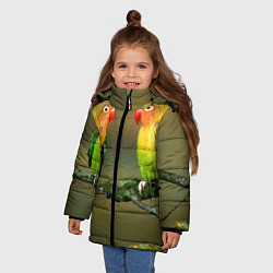 Куртка зимняя для девочки Два попугая, цвет: 3D-черный — фото 2