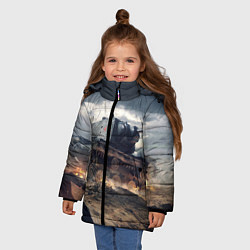 Куртка зимняя для девочки Танк, цвет: 3D-черный — фото 2