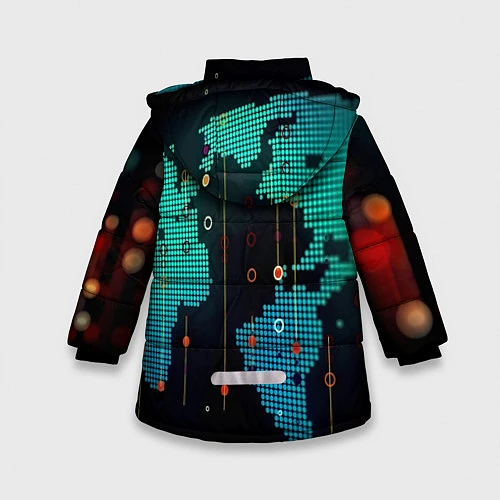 Зимняя куртка для девочки Digital world / 3D-Черный – фото 2