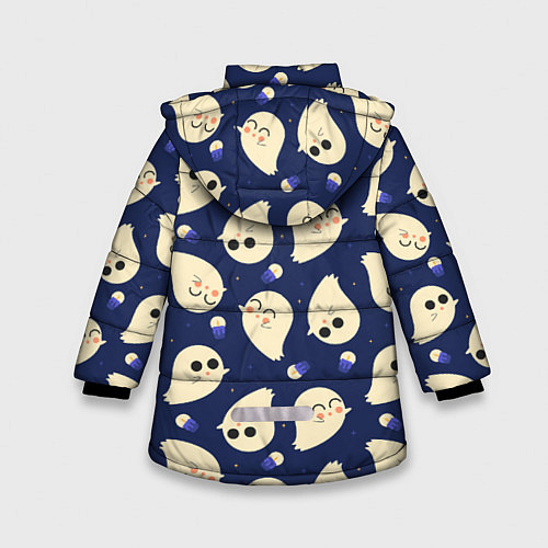 Зимняя куртка для девочки Призрак на хэллоуин / 3D-Черный – фото 2