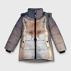 Куртка зимняя для девочки Лисьи глазки, цвет: 3D-светло-серый
