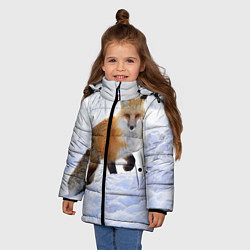 Куртка зимняя для девочки Лисица в снегу, цвет: 3D-черный — фото 2