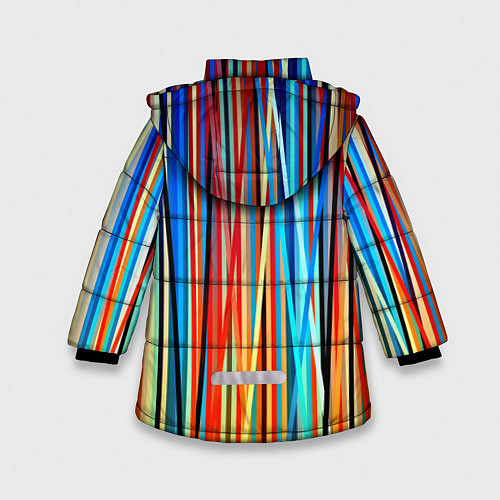 Зимняя куртка для девочки Colored stripes / 3D-Черный – фото 2