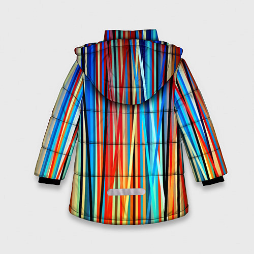 Зимняя куртка для девочки Colored stripes / 3D-Красный – фото 2