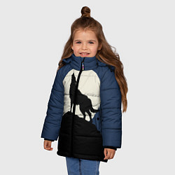Куртка зимняя для девочки Вой на луну, цвет: 3D-черный — фото 2