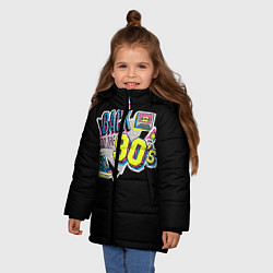 Куртка зимняя для девочки Назад в 90-е!, цвет: 3D-черный — фото 2