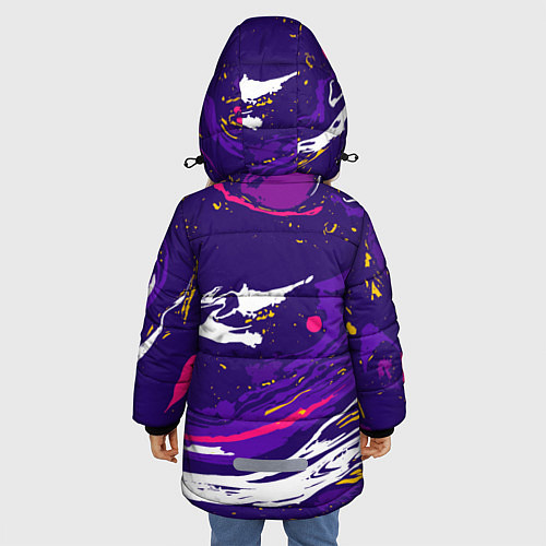 Зимняя куртка для девочки Фиолетовый акрил / 3D-Красный – фото 4