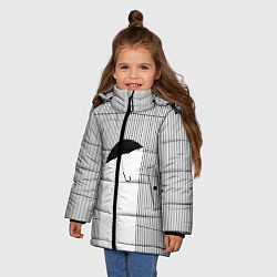 Куртка зимняя для девочки Дождь, цвет: 3D-черный — фото 2