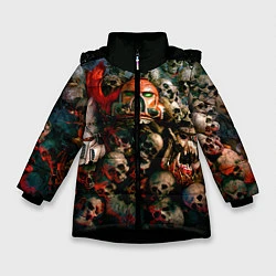 Куртка зимняя для девочки Warhammer 40k: Skulls, цвет: 3D-черный