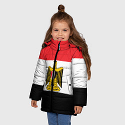 Куртка зимняя для девочки Флаг и герб Египта, цвет: 3D-черный — фото 2