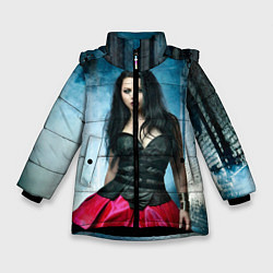 Куртка зимняя для девочки Evanescence, цвет: 3D-черный