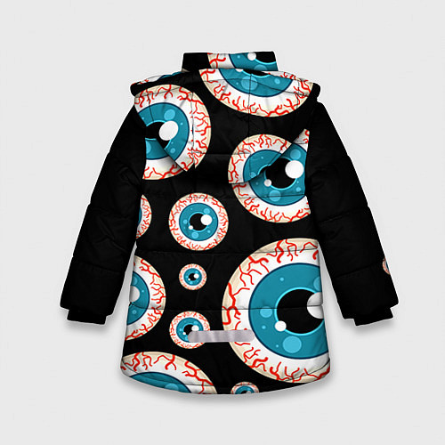 Зимняя куртка для девочки Глаза / 3D-Черный – фото 2