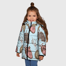 Куртка зимняя для девочки Органы, цвет: 3D-черный — фото 2