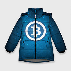 Куртка зимняя для девочки Bitcoin Blue, цвет: 3D-светло-серый