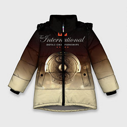 Куртка зимняя для девочки The International Championships, цвет: 3D-светло-серый
