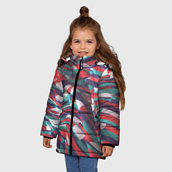 Куртка зимняя для девочки Трехмерная абстракция, цвет: 3D-черный — фото 2