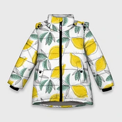 Куртка зимняя для девочки Лимончики, цвет: 3D-светло-серый