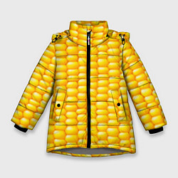 Куртка зимняя для девочки Сладкая вареная кукуруза, цвет: 3D-светло-серый