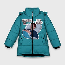 Куртка зимняя для девочки Недостаток сна, цвет: 3D-черный