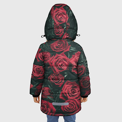 Зимняя куртка для девочки Бархатные розы / 3D-Красный – фото 4