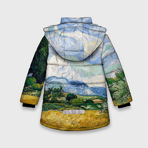 Зимняя куртка для девочки Ван Гог Картина / 3D-Черный – фото 2